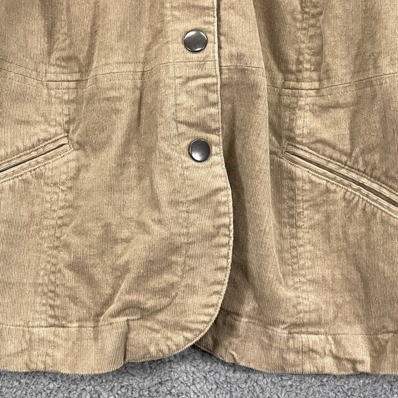 CJ Banks Fine Corduroy Button Front Jacket Women 2X Brown Pockets Long Sleeves - Picture 5 of 15